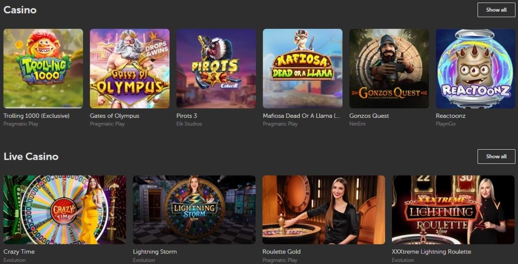 Betsafe games and slots