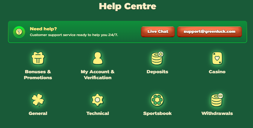Green Luck help centre