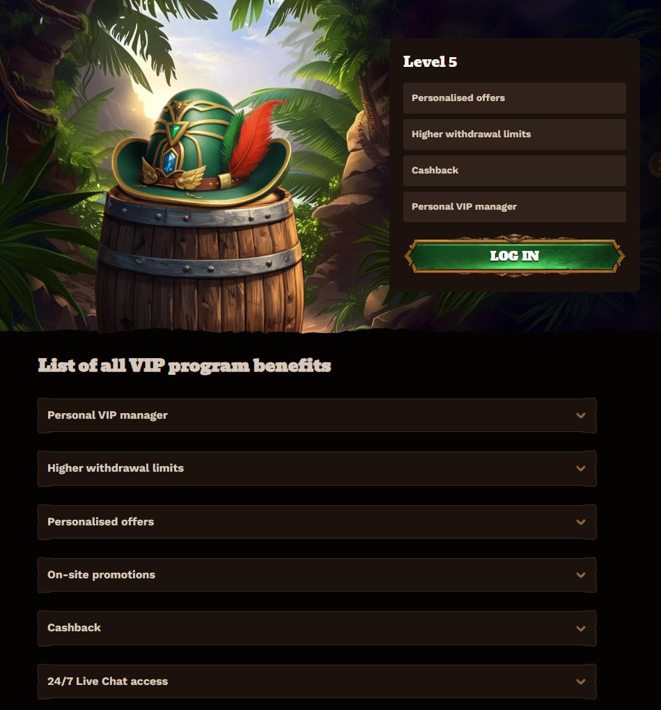 vip levels at fat pirate