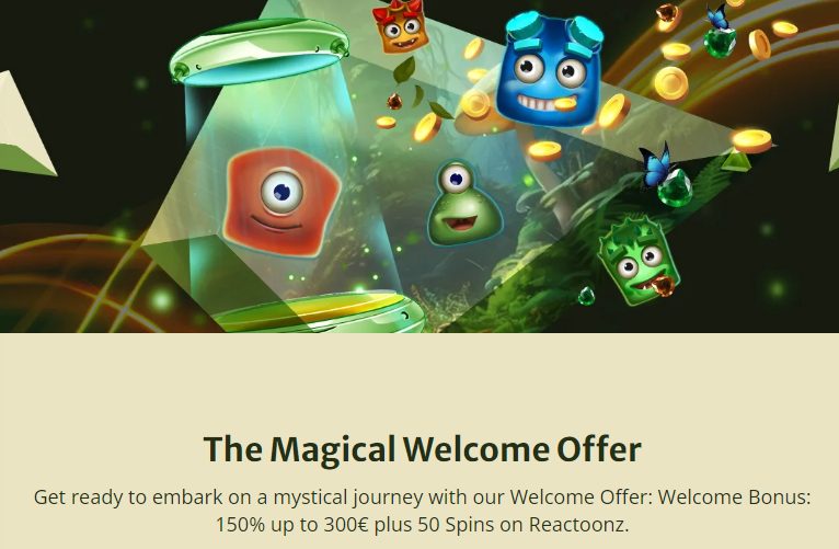 Welcome offer 150% up to 300€