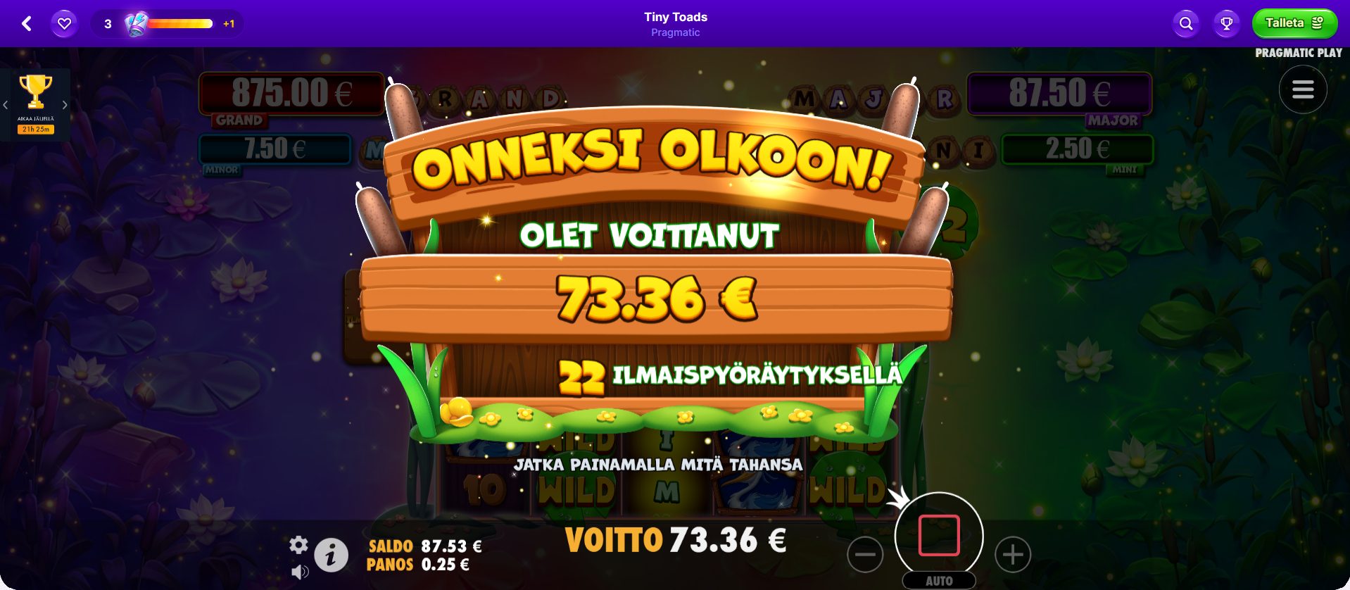 Tiny Toads – Robocat (73.36 eur / 0.2 bet) | Miguelson