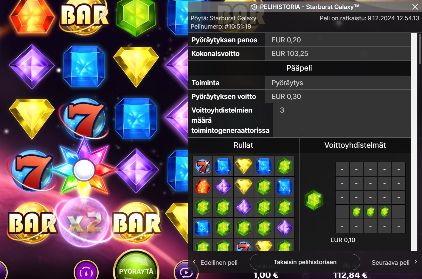 starburst galaxy – Pelikaani (103.25 eur / 0.2 bet) | ess0tus