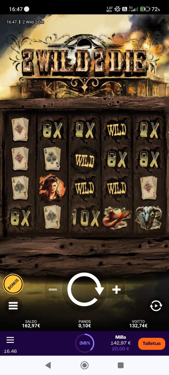 2 wild 2 die – Wheelz (132.71 eur / 0.10 bet) | Milla H