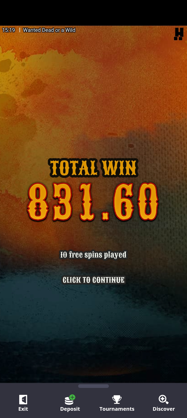 Wanted Dead or a Wild – Betsson (831.6 eur / 0.20 bet) | Wunder90