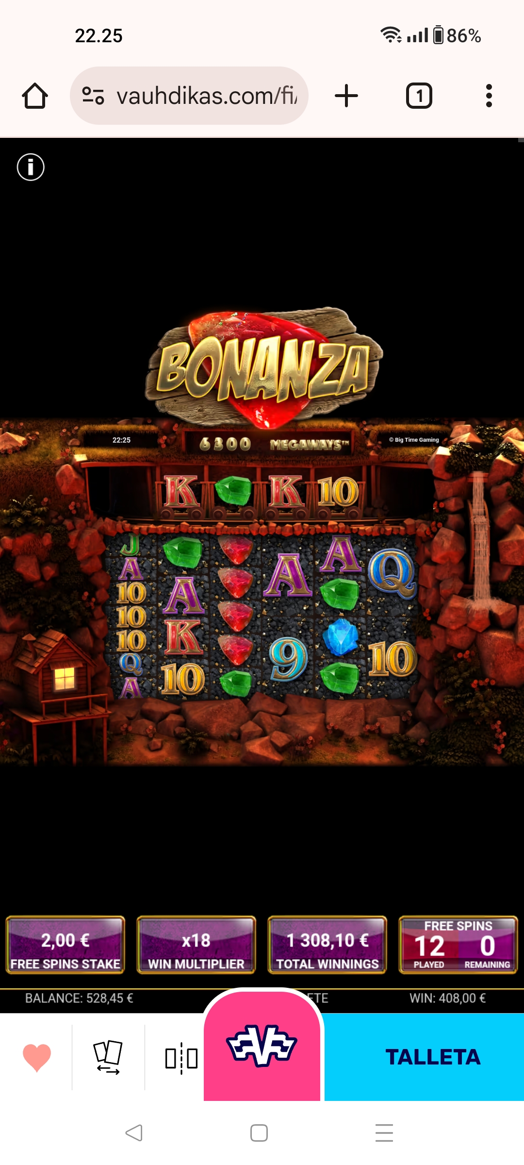 Bonanza Megaways – Vauhdikas (1308.10 eur / 2 bet) | Kapteni85