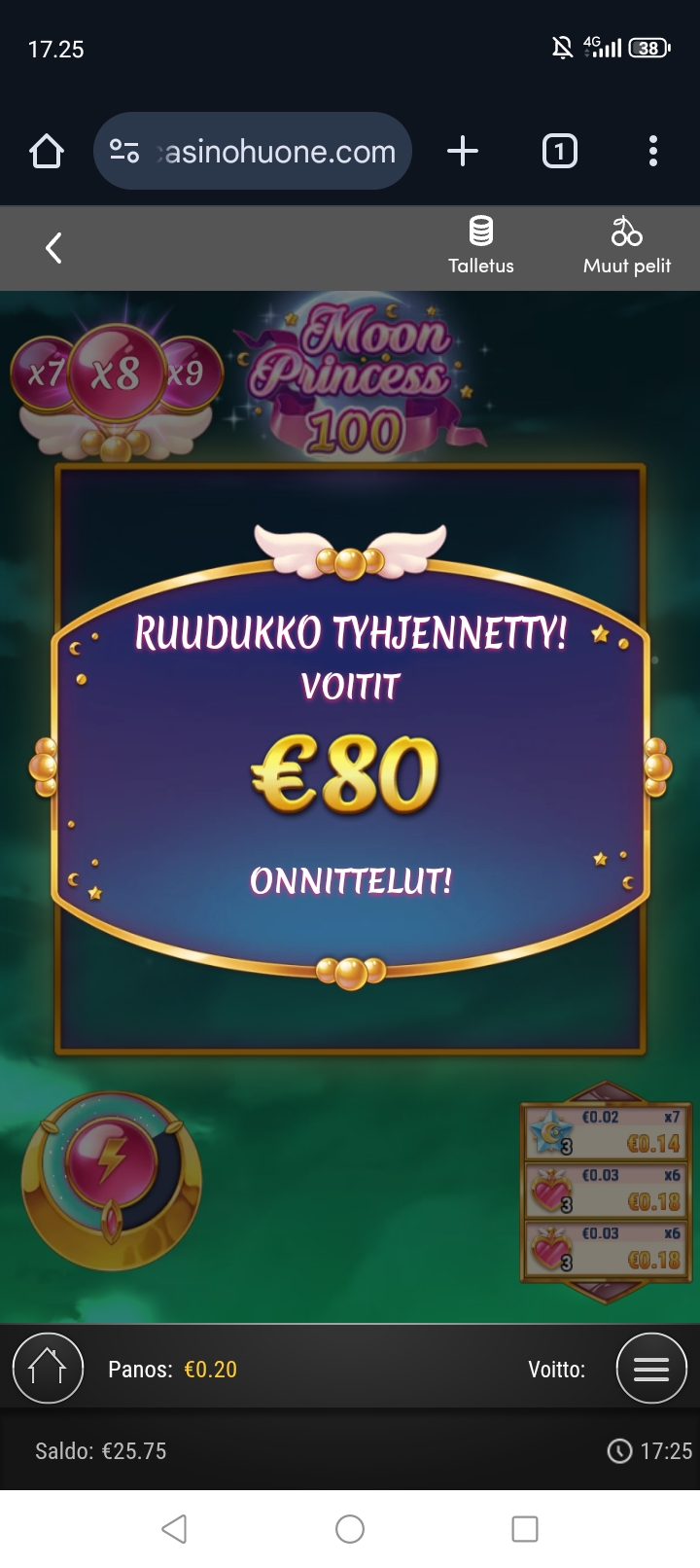 Moon princess 100 – Betsson (80 eur / 0.20 bet) | Wunder90