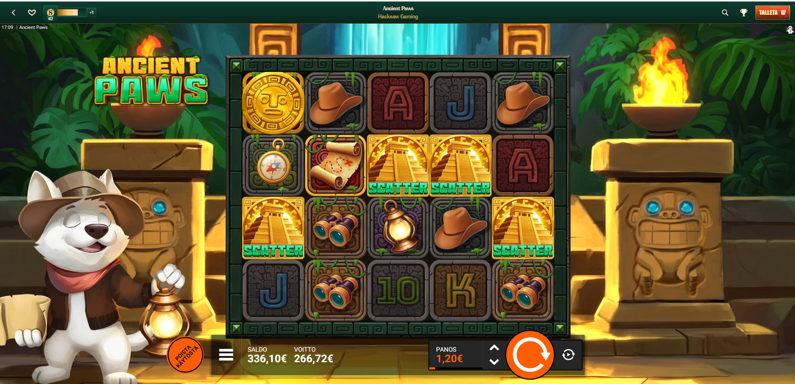 ancient paw – Spybet (266.72 eur / 0.40 bet) | Ihalaiska