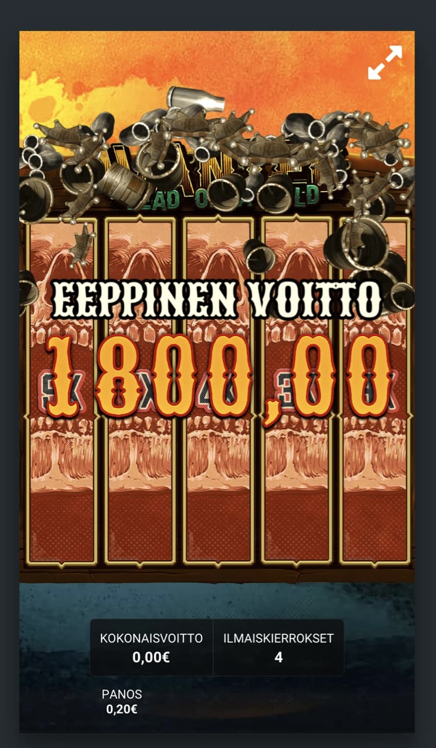 Wanted Dead or a Wild – Highroller (1800 eur / 0.20 bet) | Sapeli77