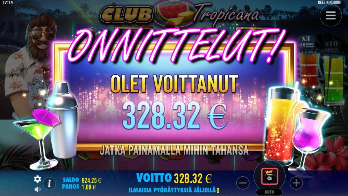 Club Tropicana – Wildz (328.32 eur / 1.1 bet) | Annero