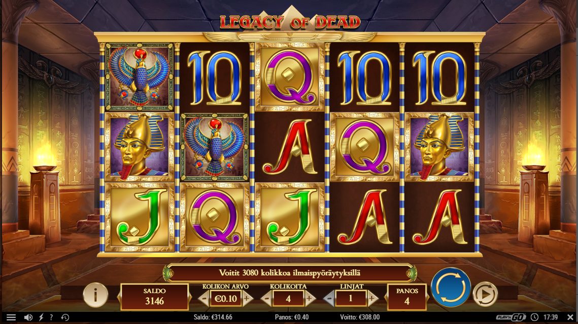 Legacy of Dead – Unibet (308 eur / 0.4 bet) | Kapteni85
