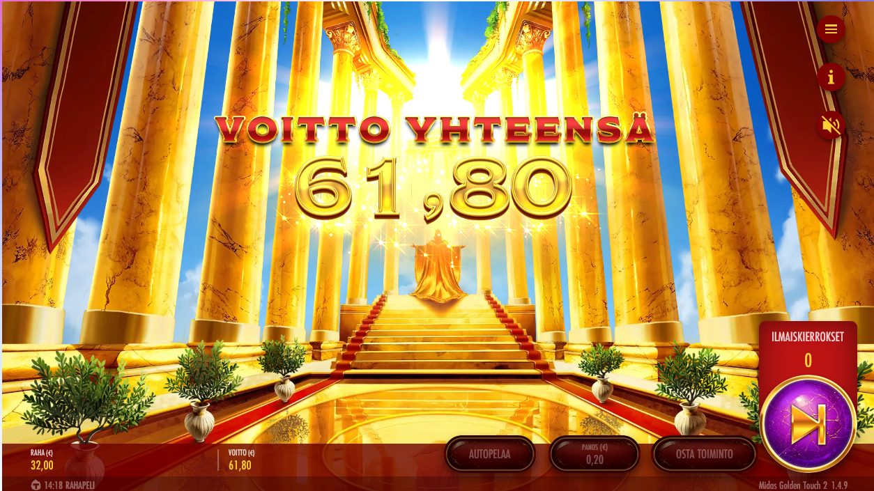Midas Golden Touch 2 – Spinz (61.80 eur / 0.2 bet) | Annero