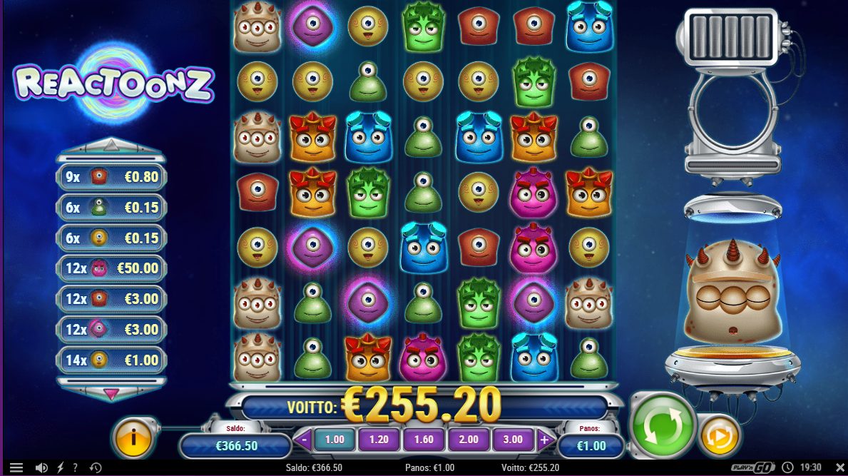 Reactoonz – Wheelz (255.2 eur / 1 bet) | Kapteni85