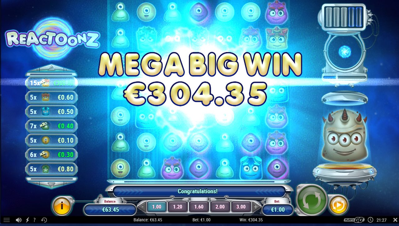 Reactoonz – BetRebels (draft) (304.35 eur / 1 bet) | Kapteni85