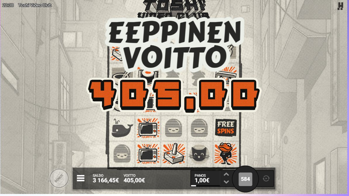 Toshi videoclub – Spinz (405 eur / 1 bet) | Kapteni85